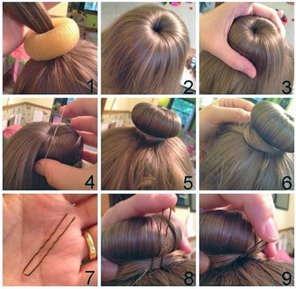 Алгоритм причёски бублик на короткие волосы